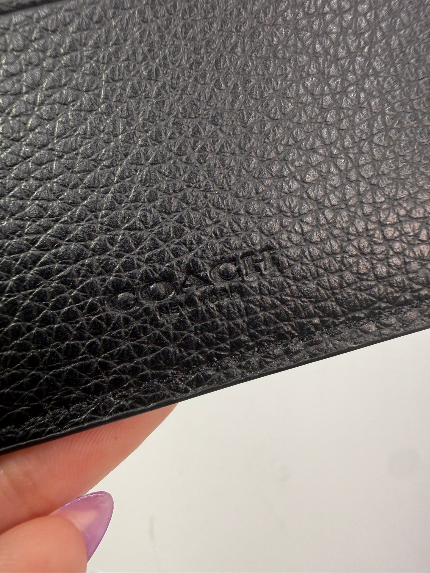 Coach Black Pebbled Leather Bifold Wallet NEW WITH TAGS