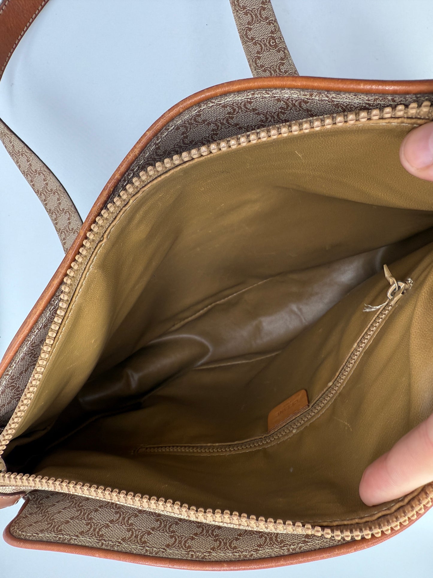 Celine Vintage Coated Canvas Shoulder Bag