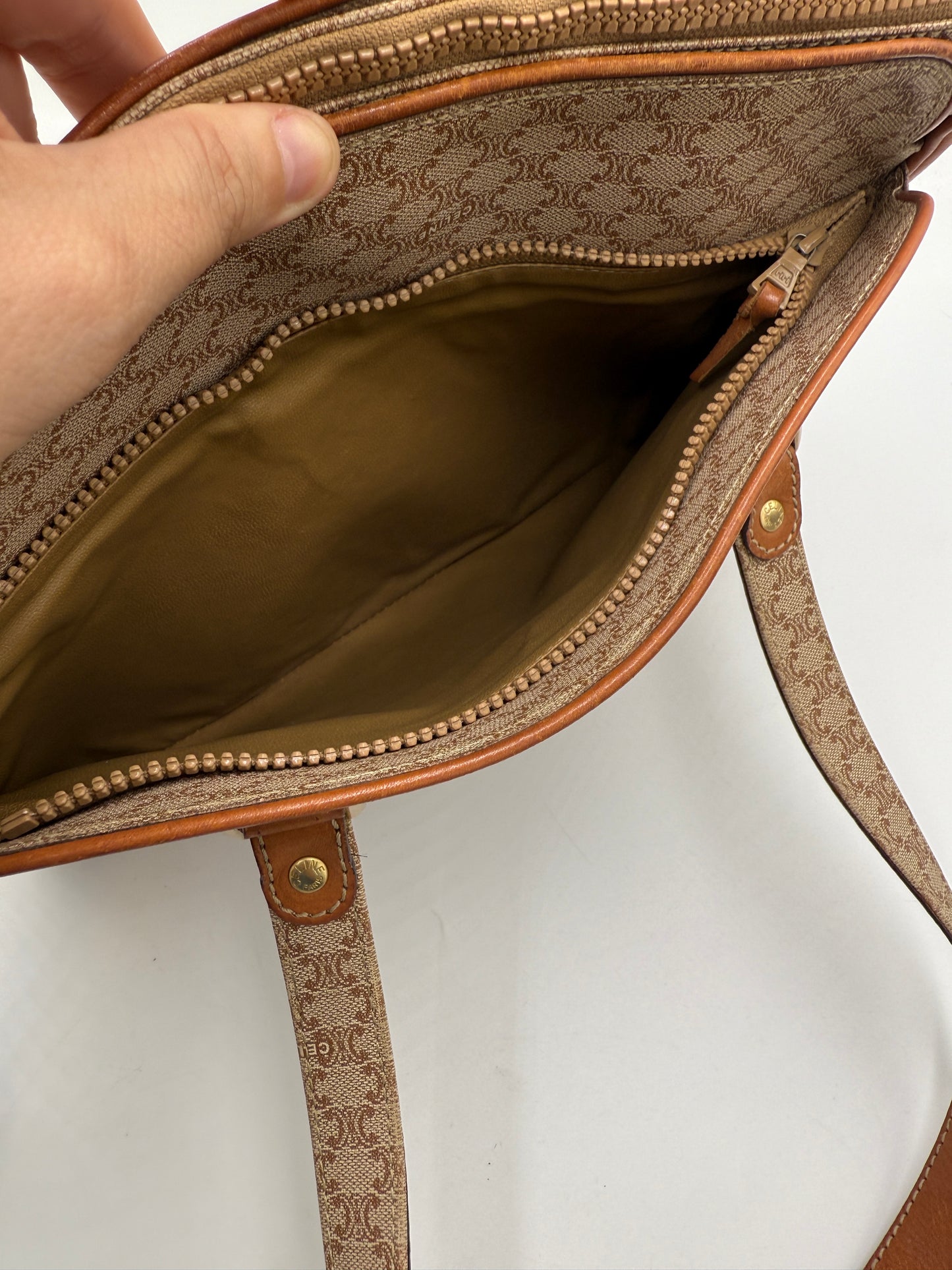 Celine Vintage Coated Canvas Shoulder Bag