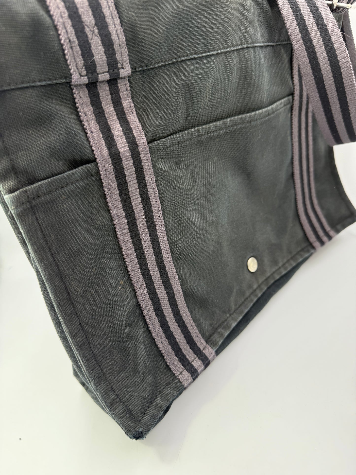Hermes Black Grey Messenger Crossbody Bag