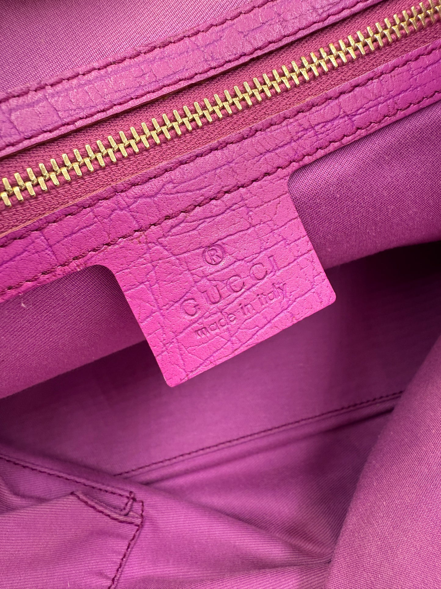 Gucci Guccissima Canvas Mini Tote Pink Accents 2 Charms