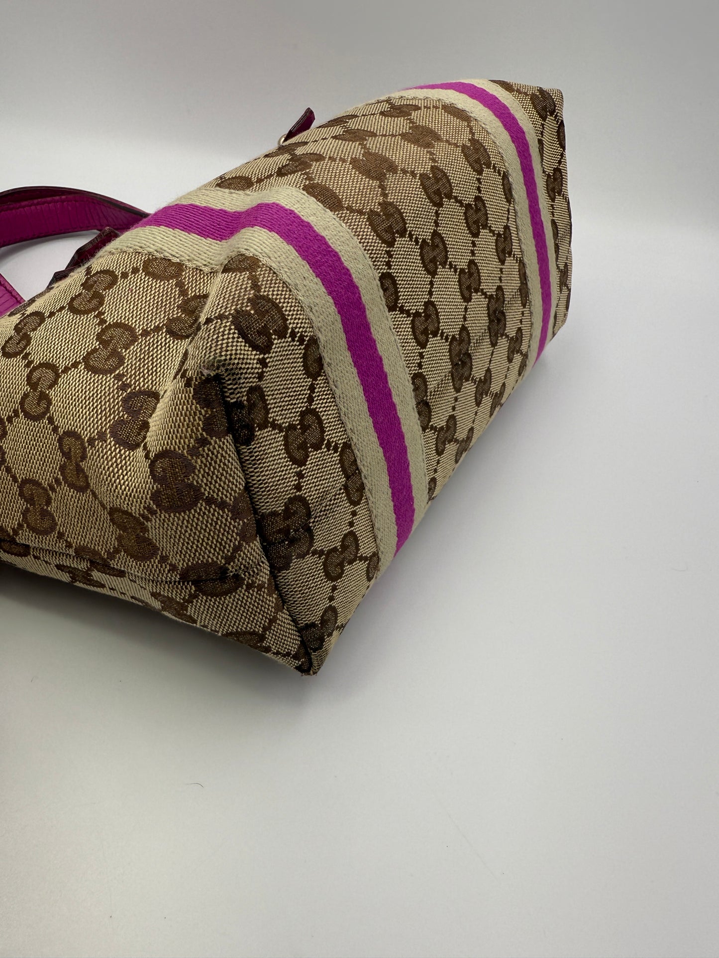 Gucci Guccissima Canvas Mini Tote Pink Accents 2 Charms