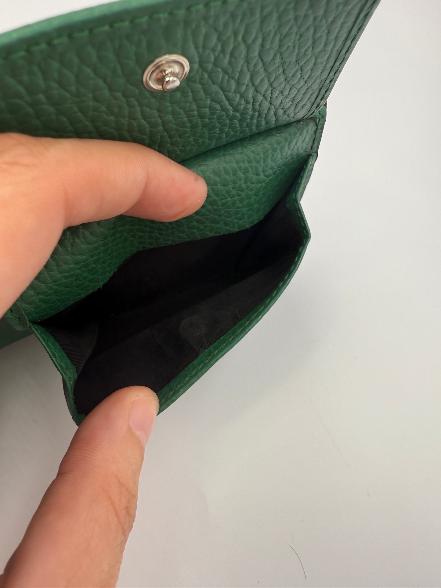 Gucci Leather Men’s Black And Green Bifold Wallet