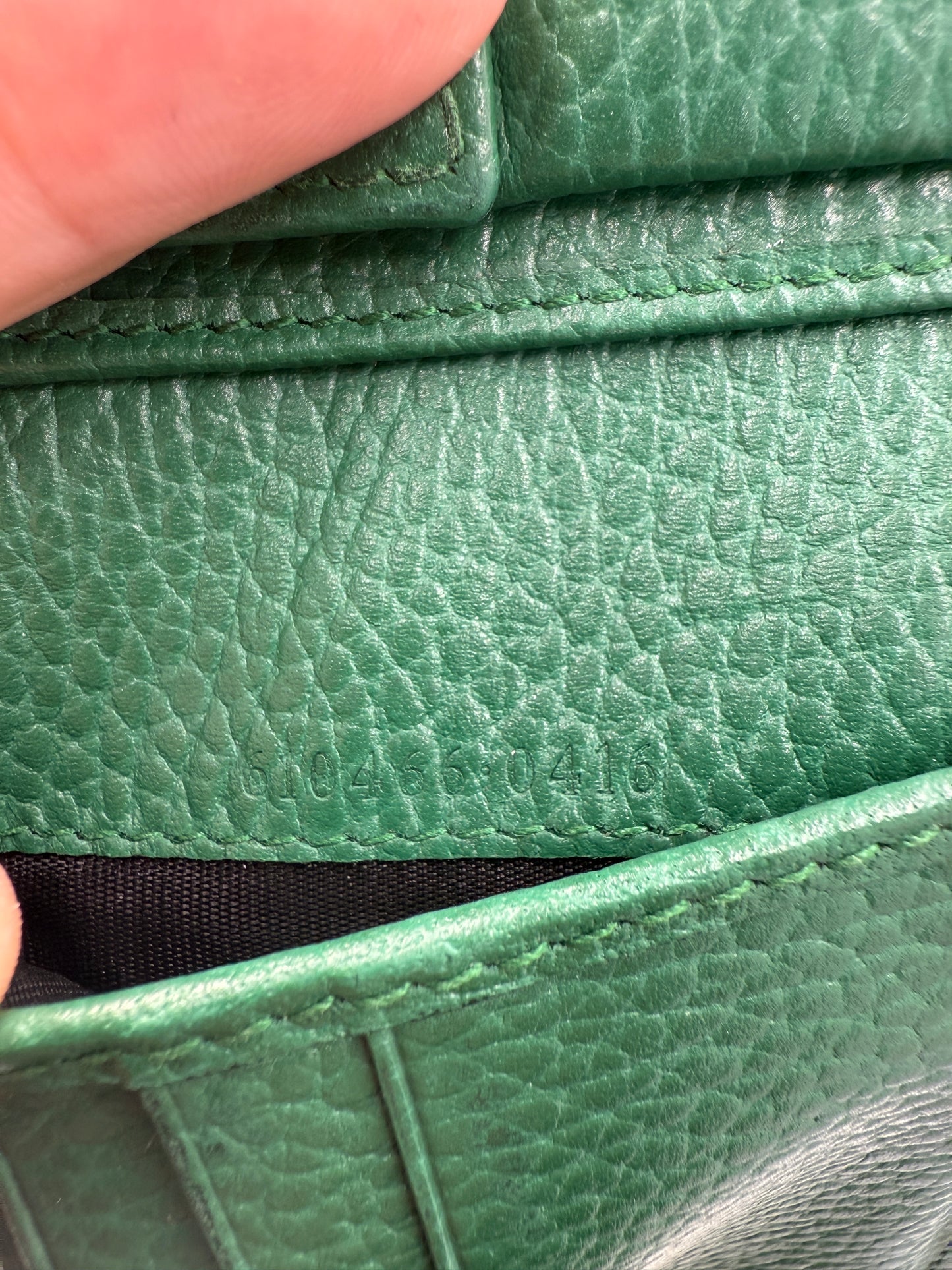 Gucci Leather Men’s Black And Green Bifold Wallet