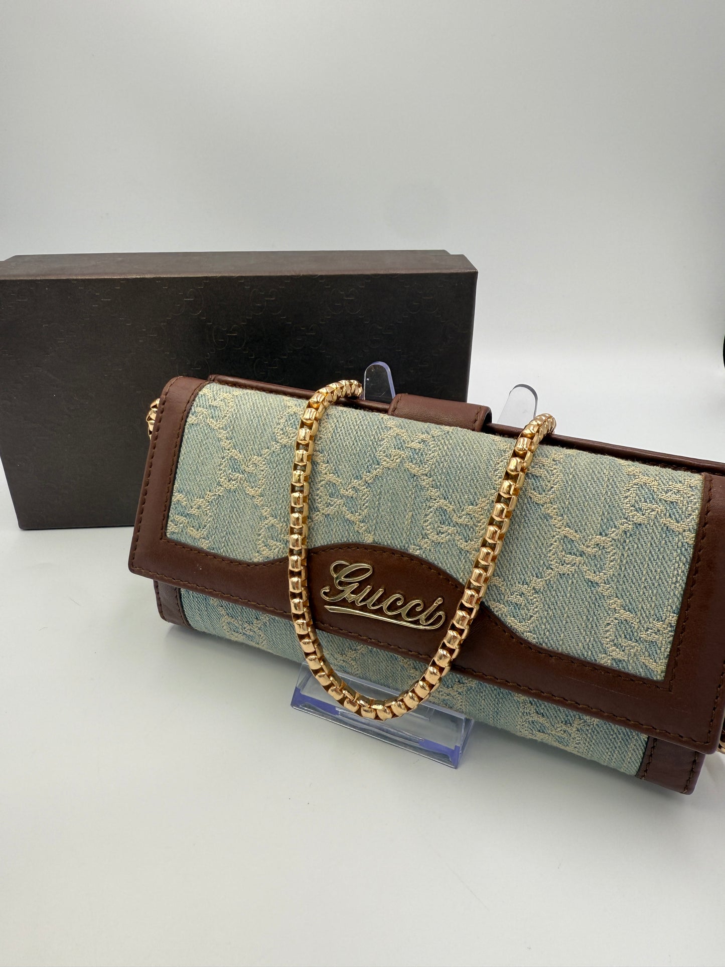 Gucci Guccissima Denim Long Wallet 2824112149