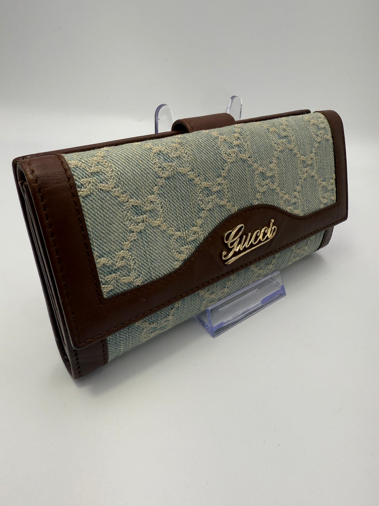 Gucci Guccissima Denim Long Wallet 2824112149