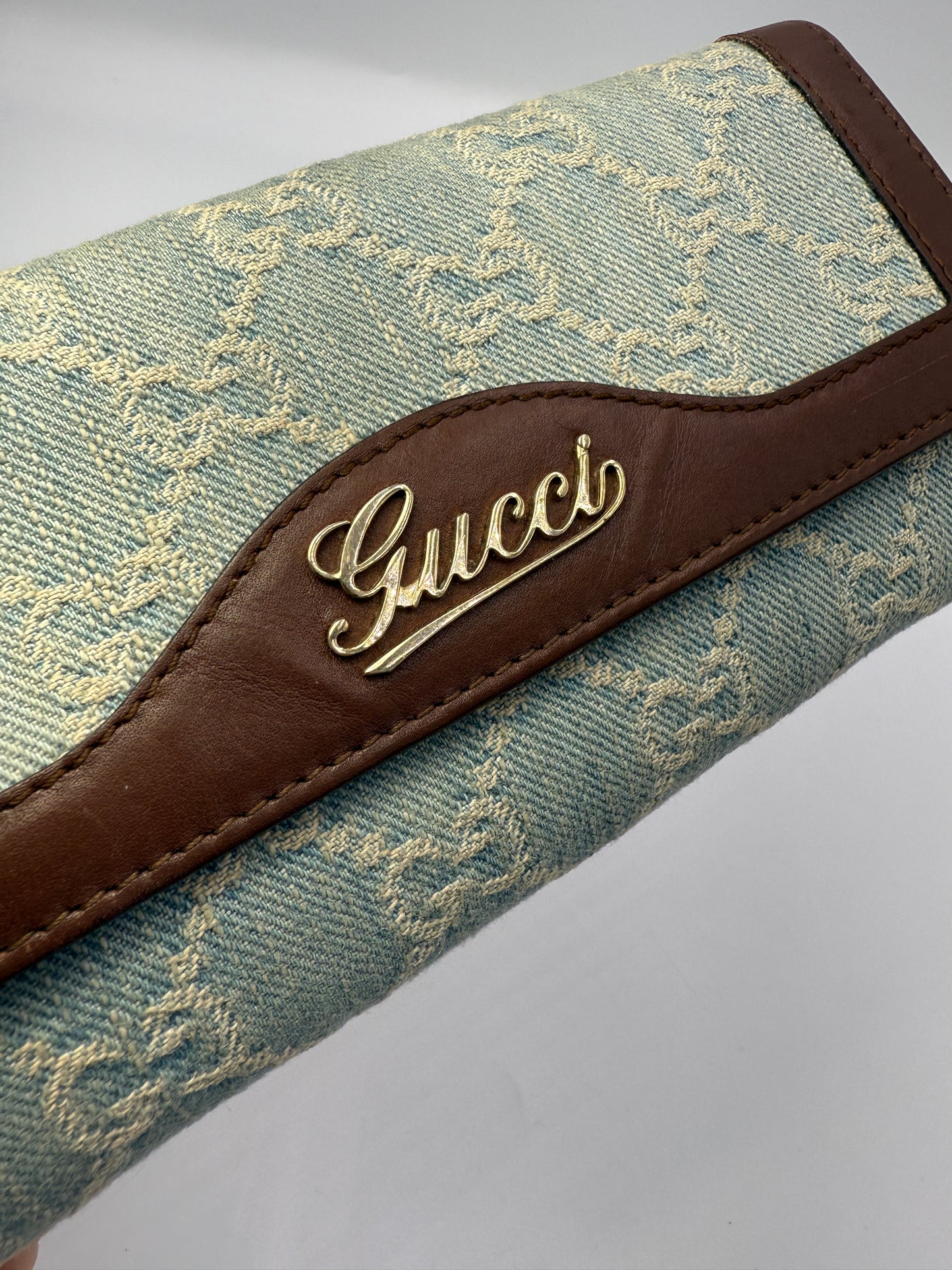 Gucci Guccissima Denim Long Wallet 2824112149