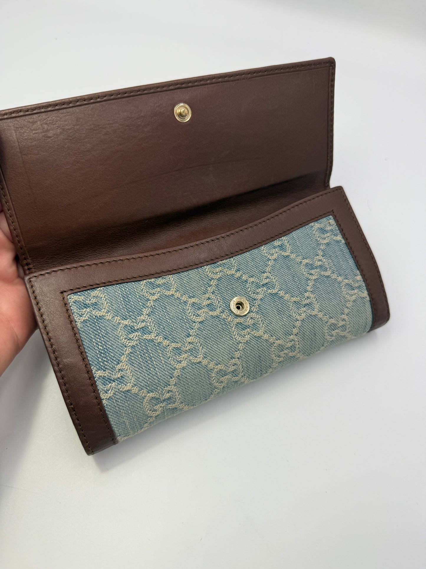 Gucci Guccissima Denim Long Wallet 2824112149