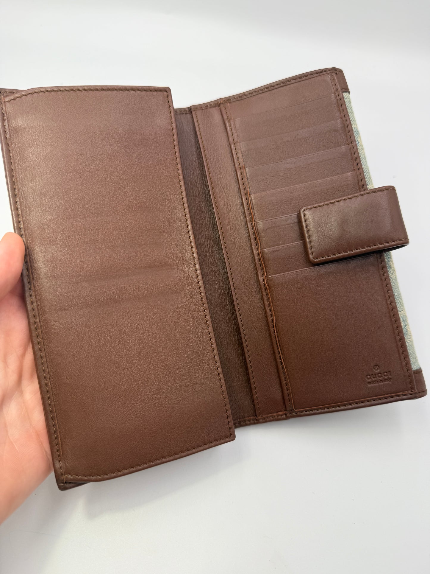 Gucci Guccissima Denim Long Wallet 2824112149