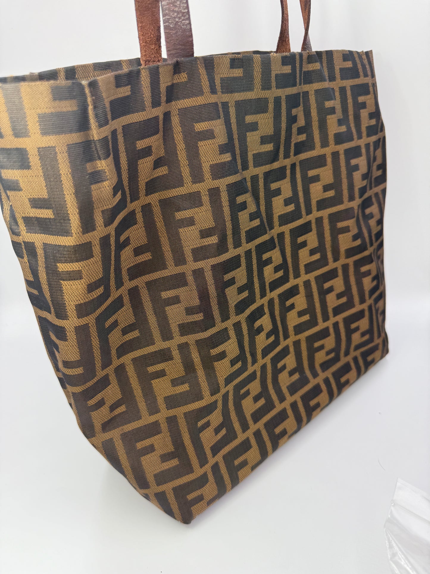 Fendi Canvas Zucca Tote Brown and Black
