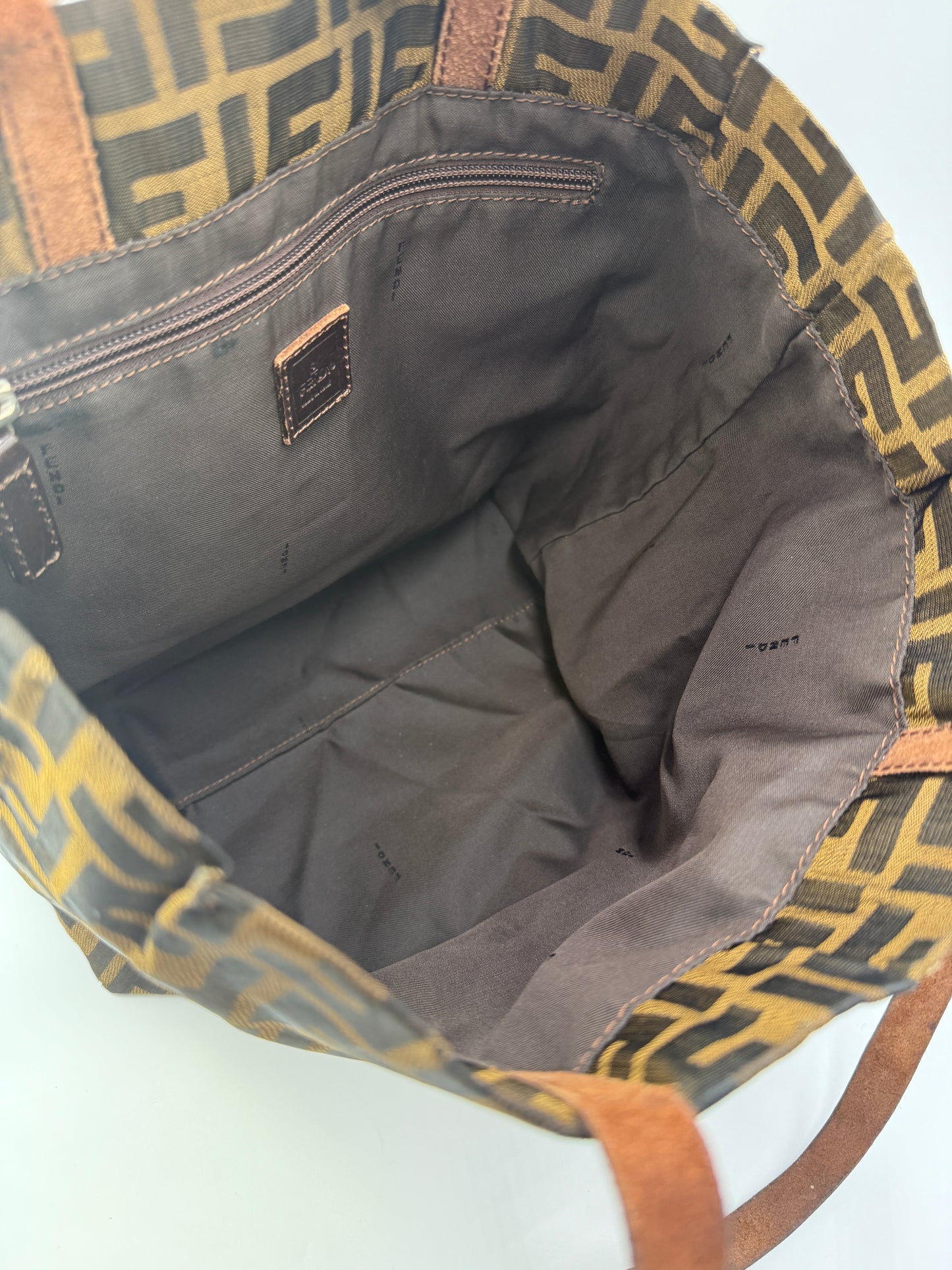 Fendi Canvas Zucca Tote Brown and Black