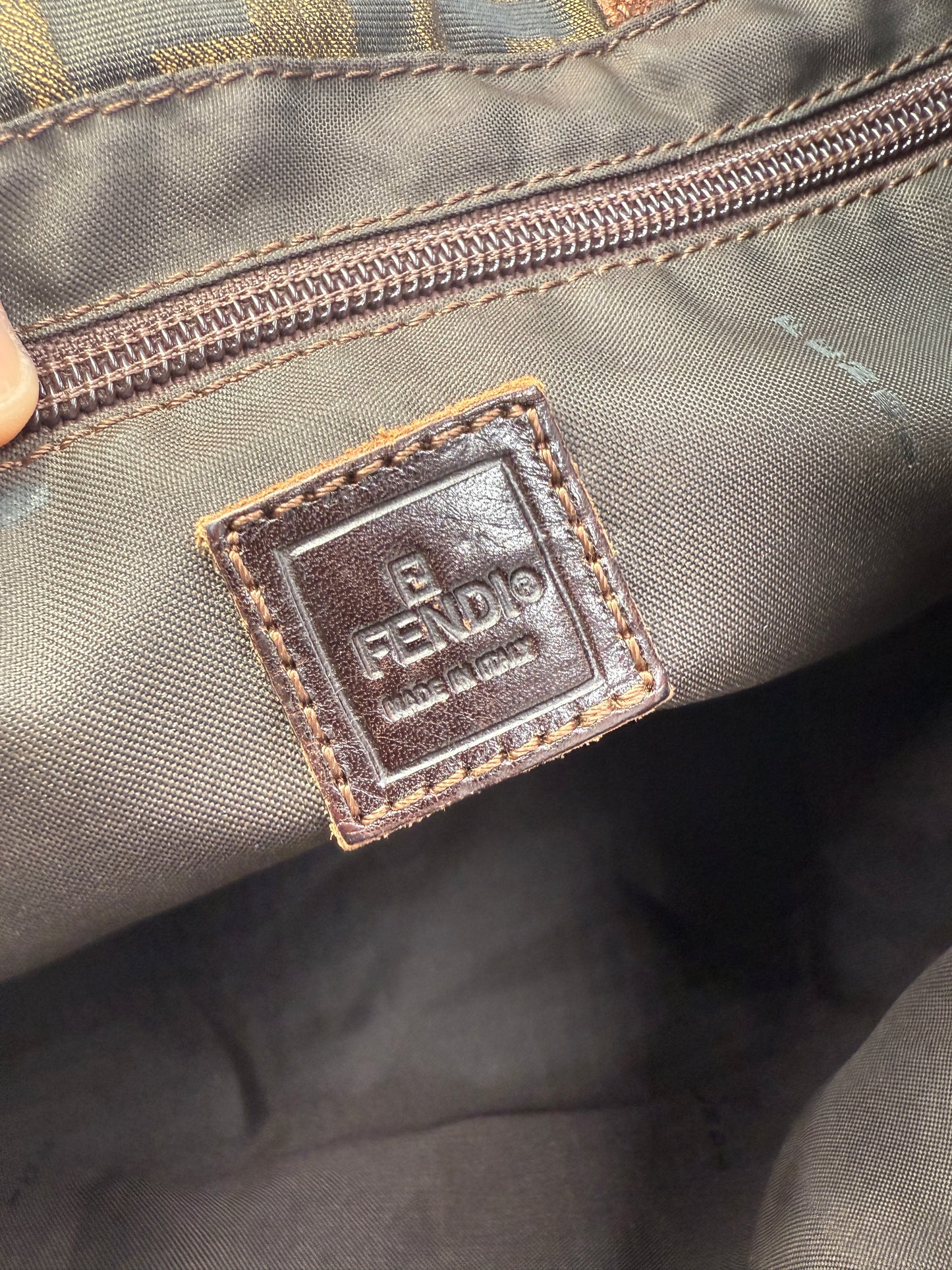 Fendi Canvas Zucca Tote Brown and Black