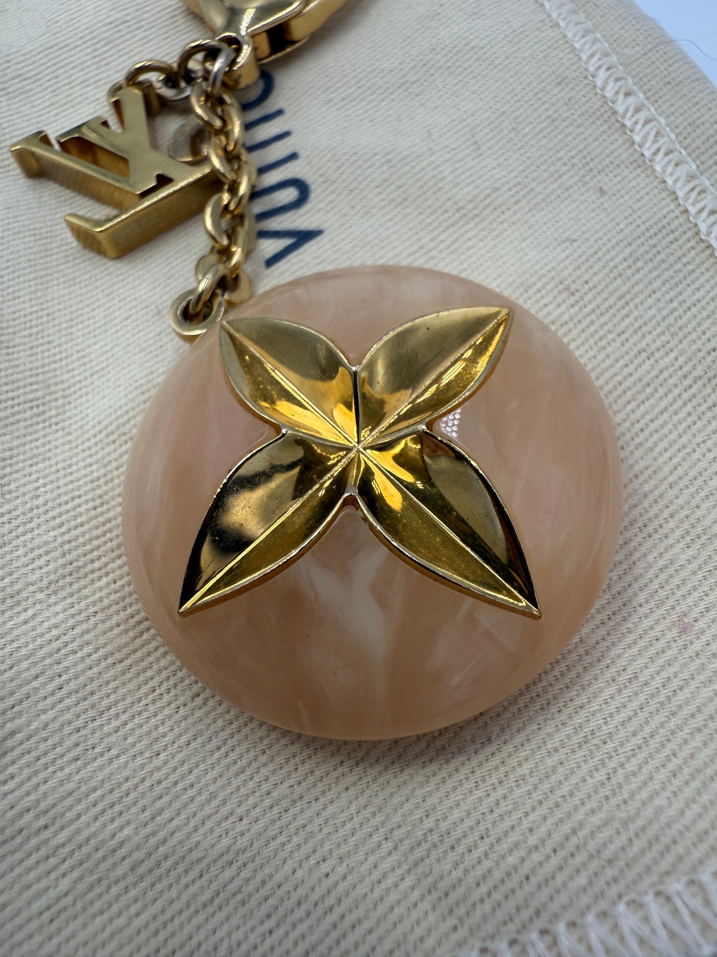 Louis Vuitton Rose Flower Vellur Bag Charm OB0153