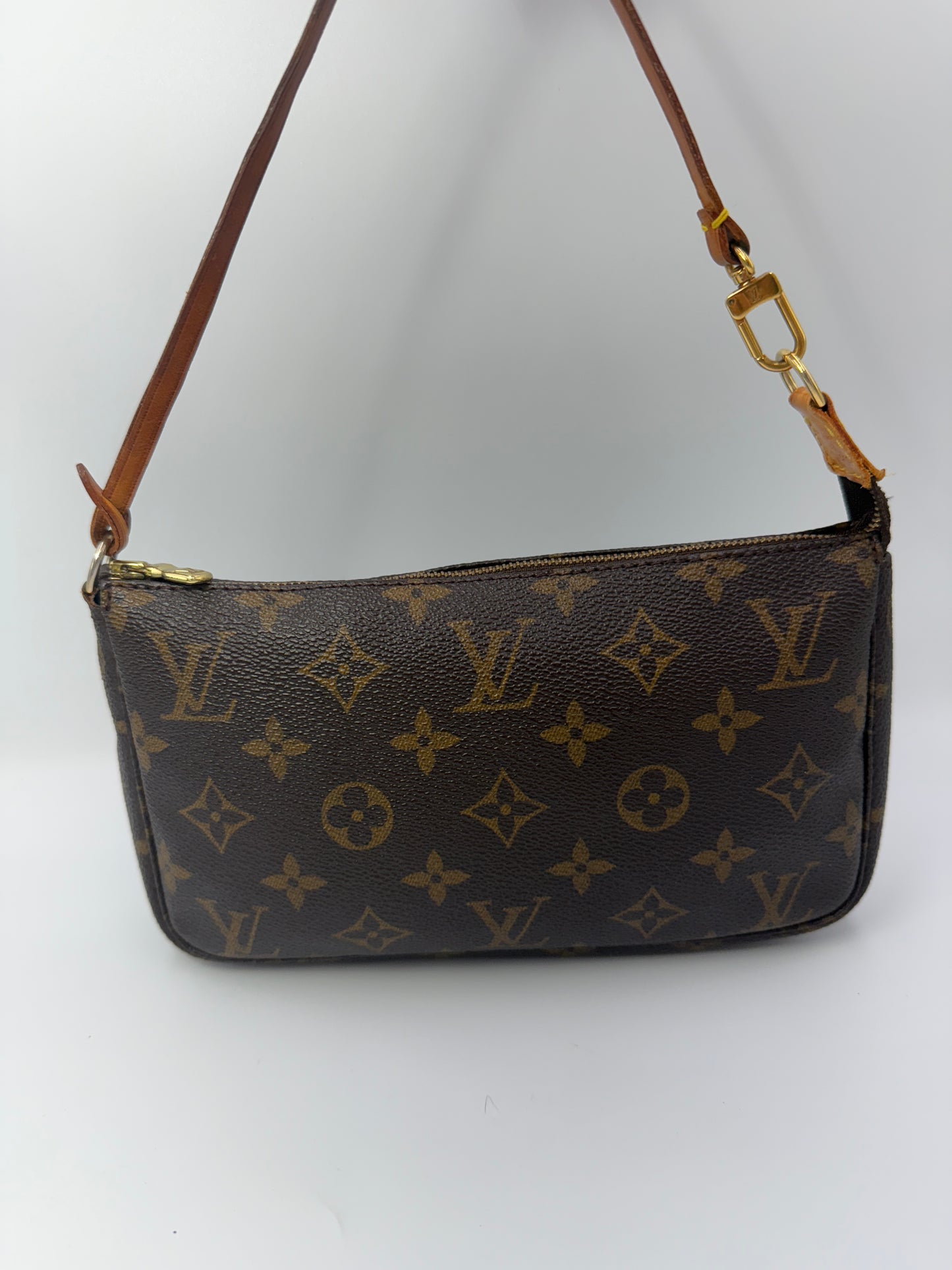 Louis Vuitton Monogram Pochette with Vachetta Leather Strap AR0939