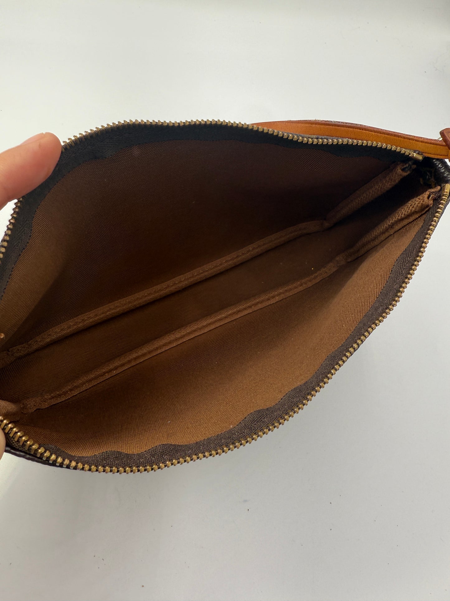 Louis Vuitton Monogram Pochette with Vachetta Leather Strap AR0939