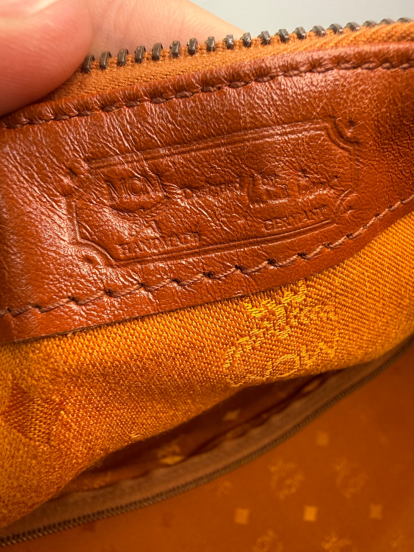 MCM Cognac Visetos Duffle Travel Bag 41 cm