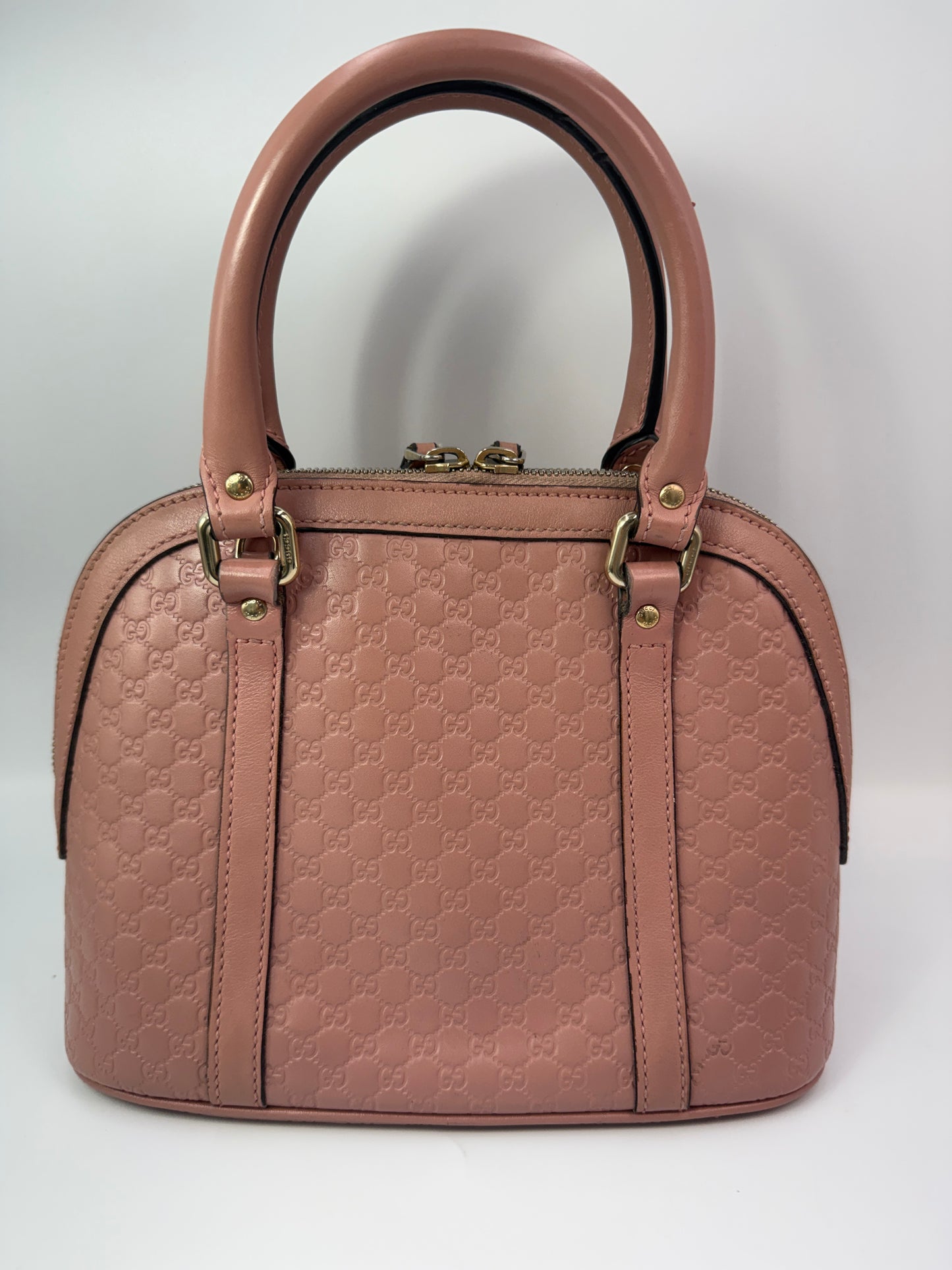 Gucci Pink Microguccissima Dome Satchel with Dust Bag and Strap