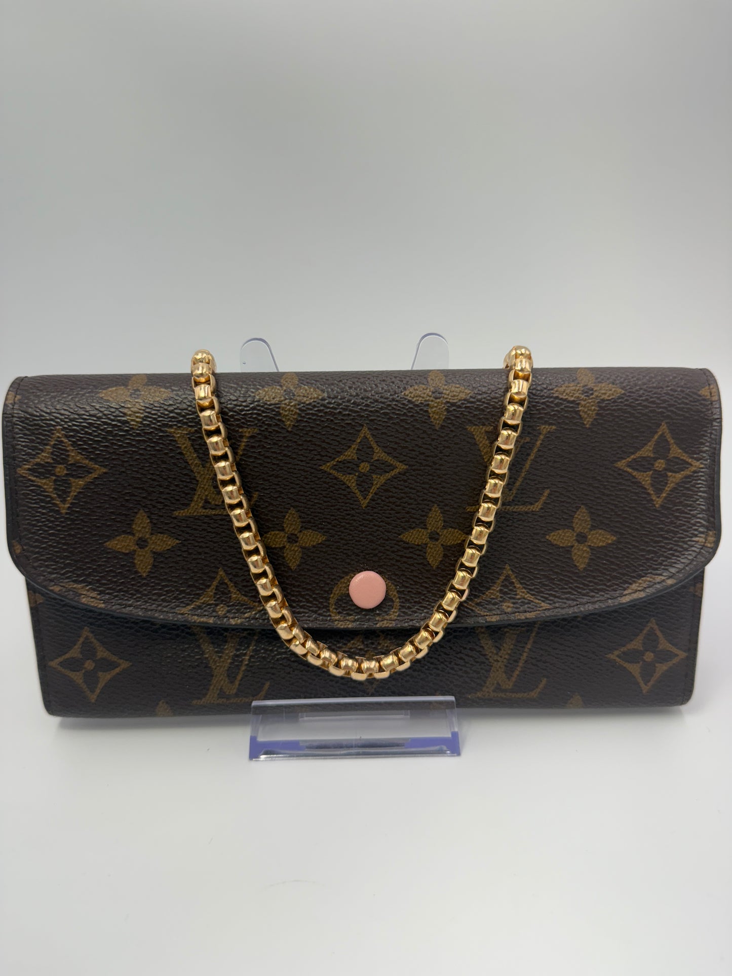 Louis Vuitton Monogram Coated Canvas Emilie Wallet Light Pink Interior CA0186