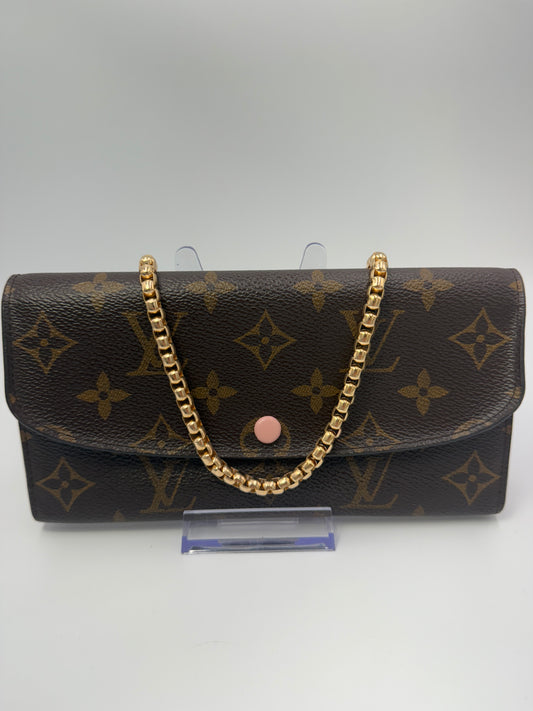 Louis Vuitton Monogram Coated Canvas Emilie Wallet Light Pink Interior CA0186