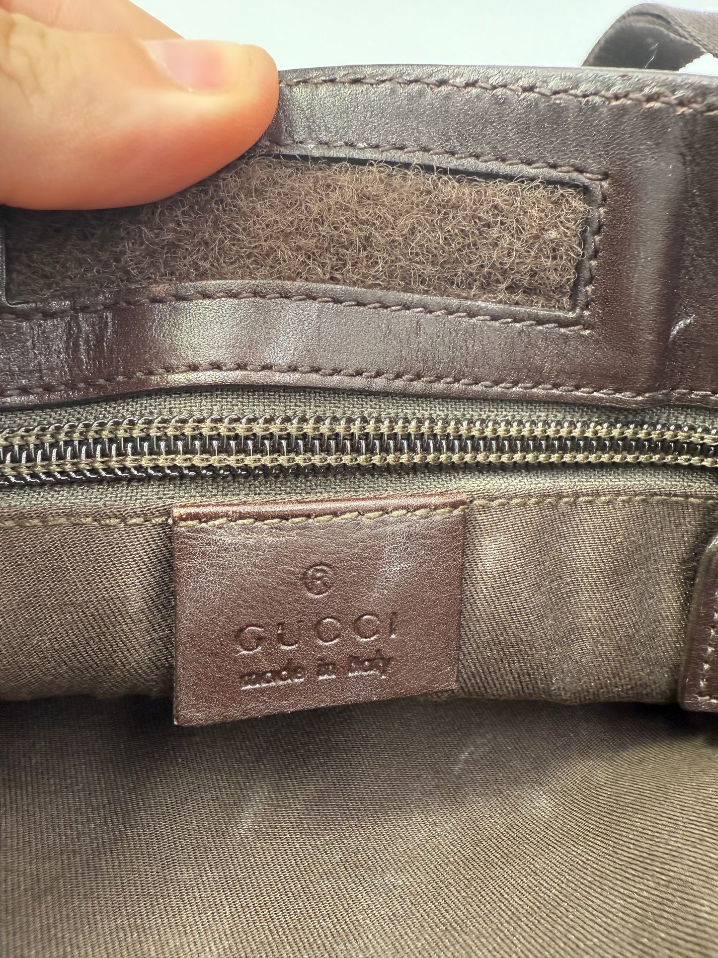 Gucci Guccissima Brown Leather Crossbody Unisex