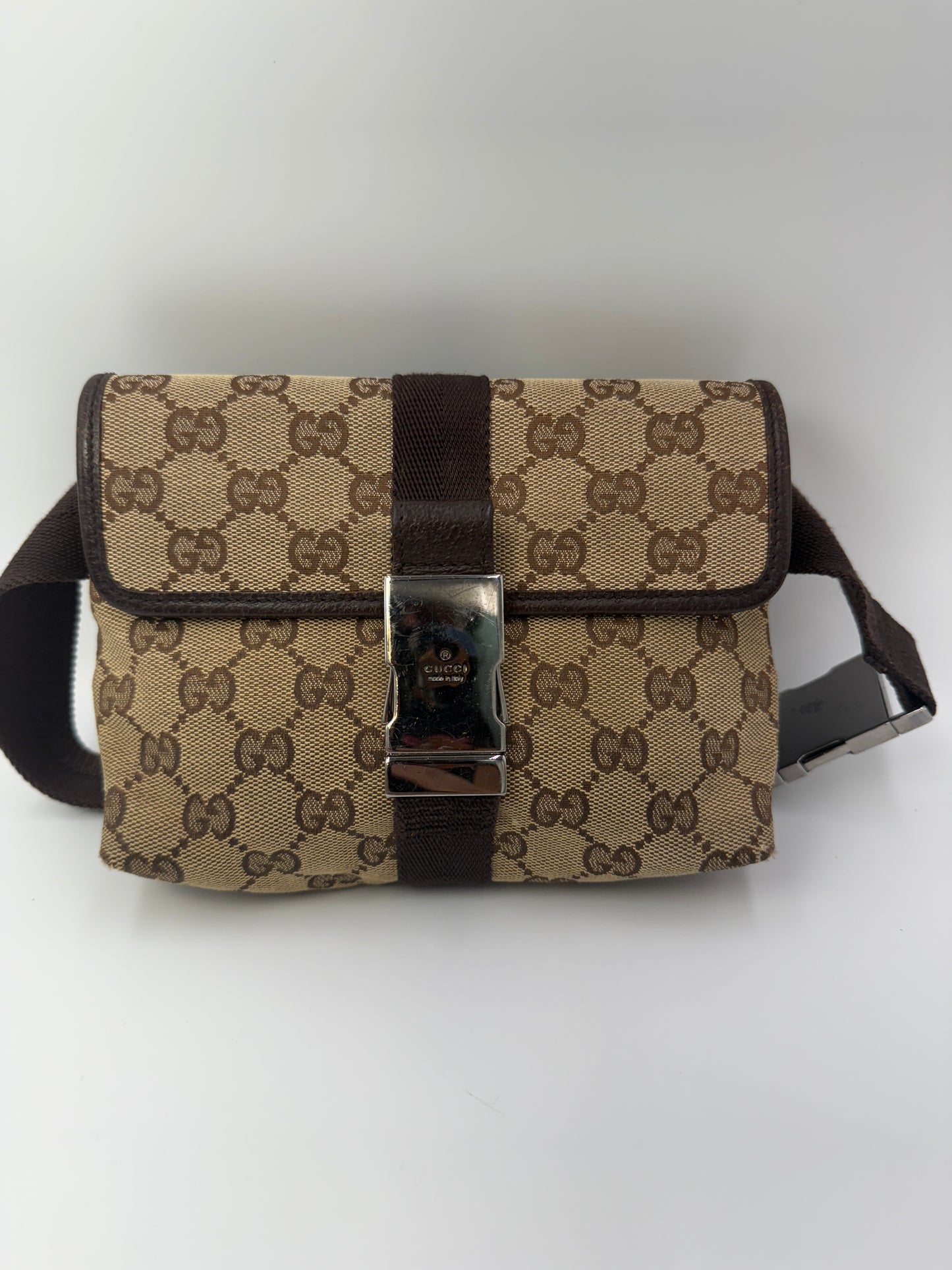Gucci Guccissima Canvas Beige Belt Bag