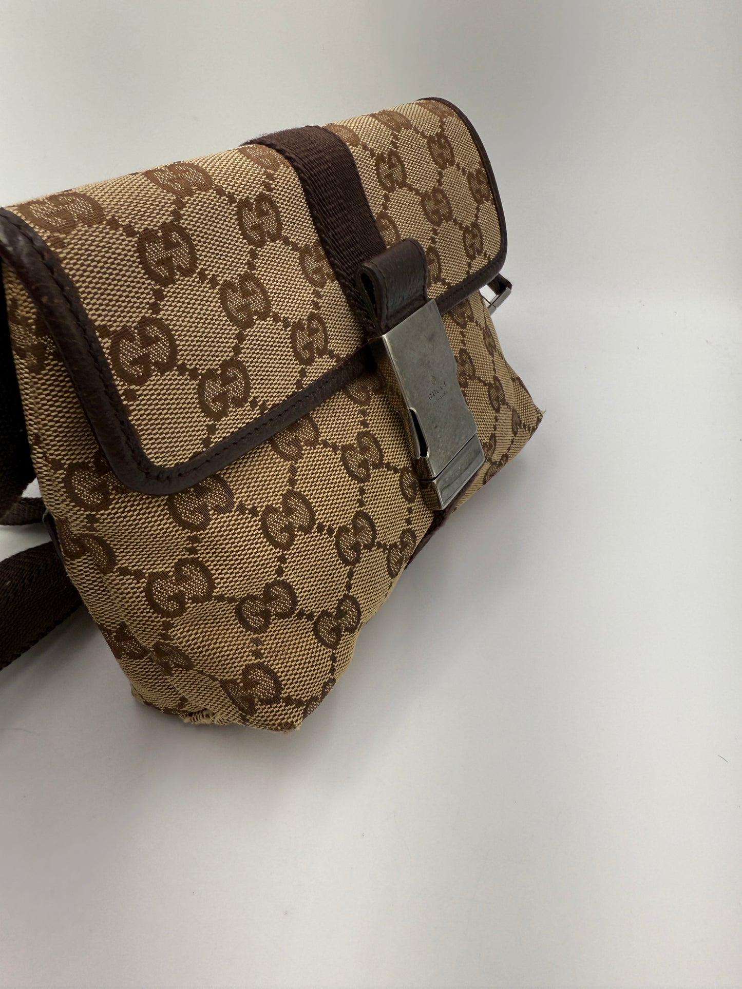 Gucci Guccissima Canvas Beige Belt Bag