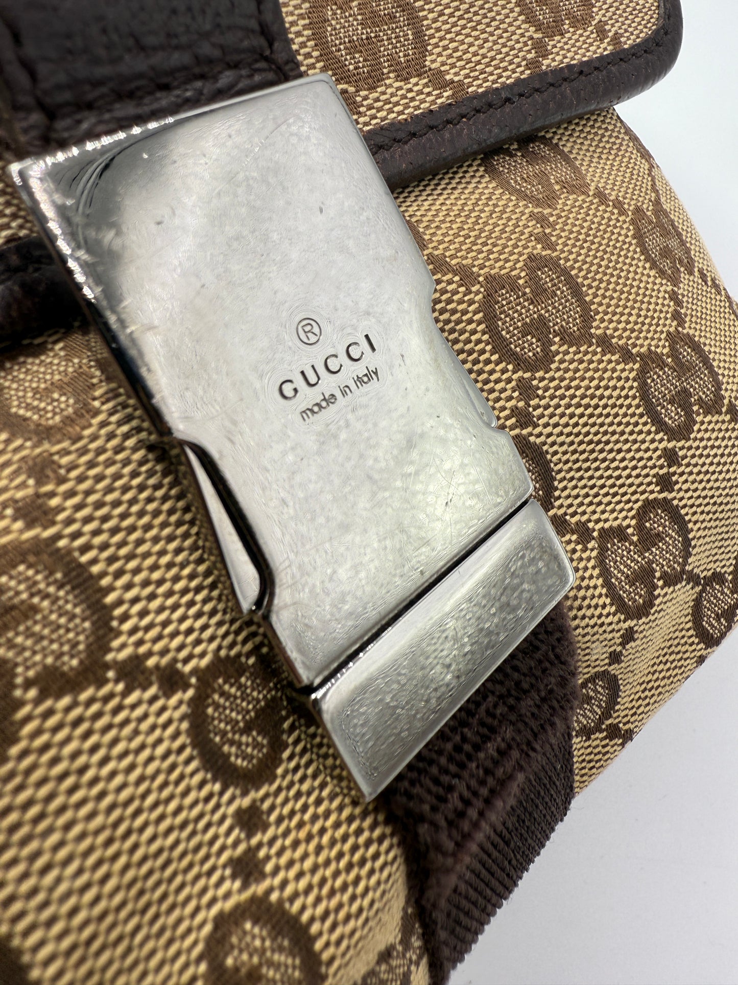 Gucci Guccissima Canvas Beige Belt Bag
