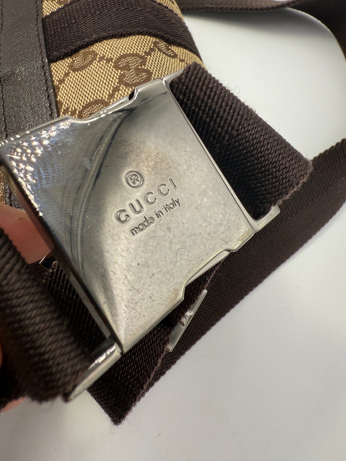 Gucci Guccissima Canvas Beige Belt Bag