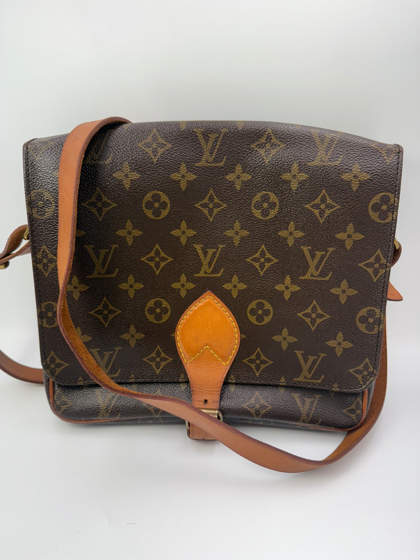 Louis Vuitton Monogram Cartouchiere GM Crossbody Shoulder Bag 8909 SL