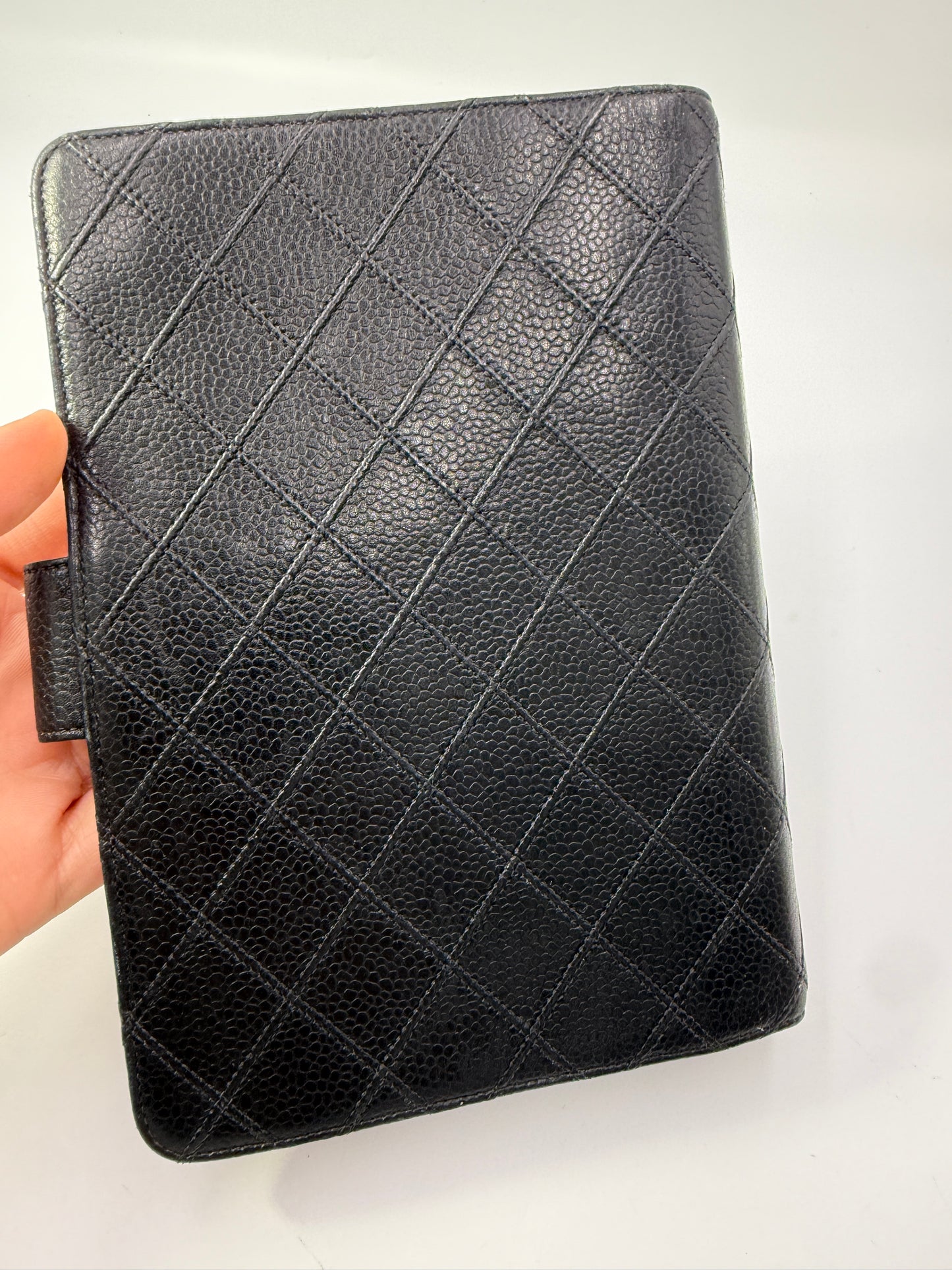 Chanel Black Caviar Leather Agenda Organizer MM