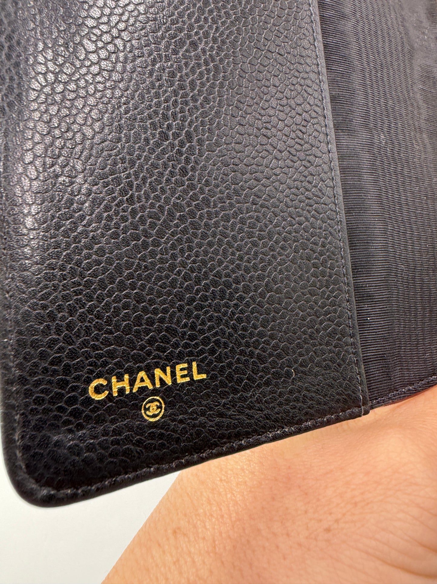 Chanel Black Caviar Leather Agenda Organizer MM