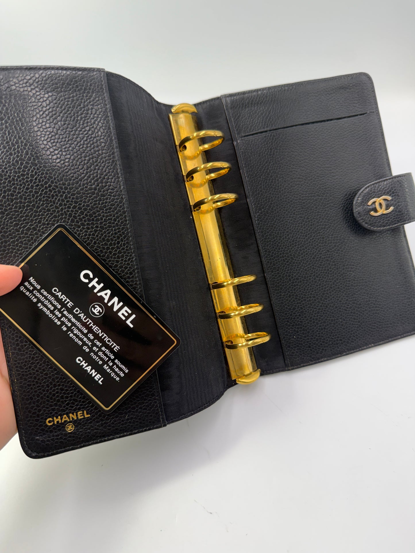 Chanel Black Caviar Leather Agenda Organizer MM