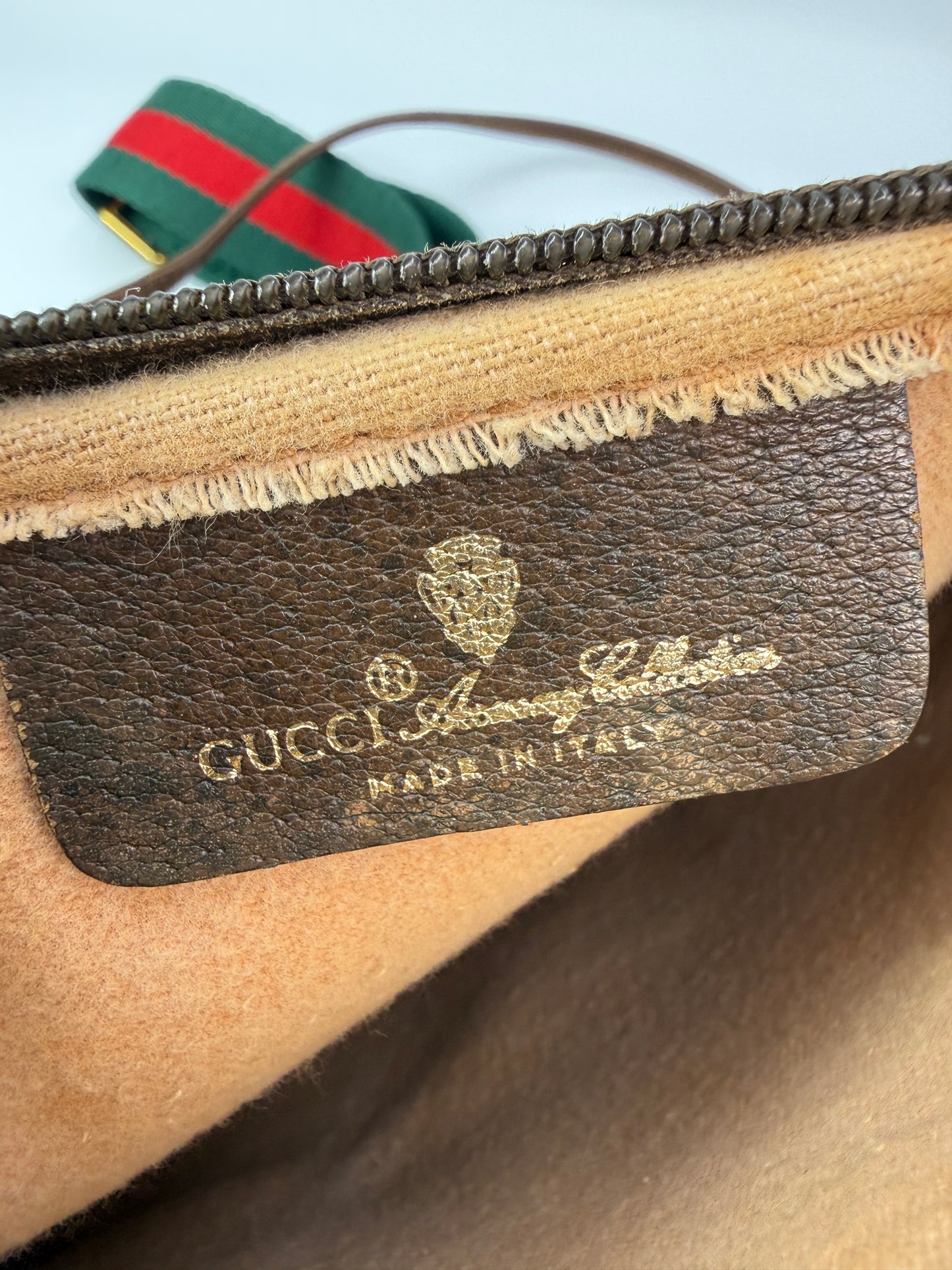 Gucci Vintage GG Supreme Crossbody Clutch With Unbranded Strap