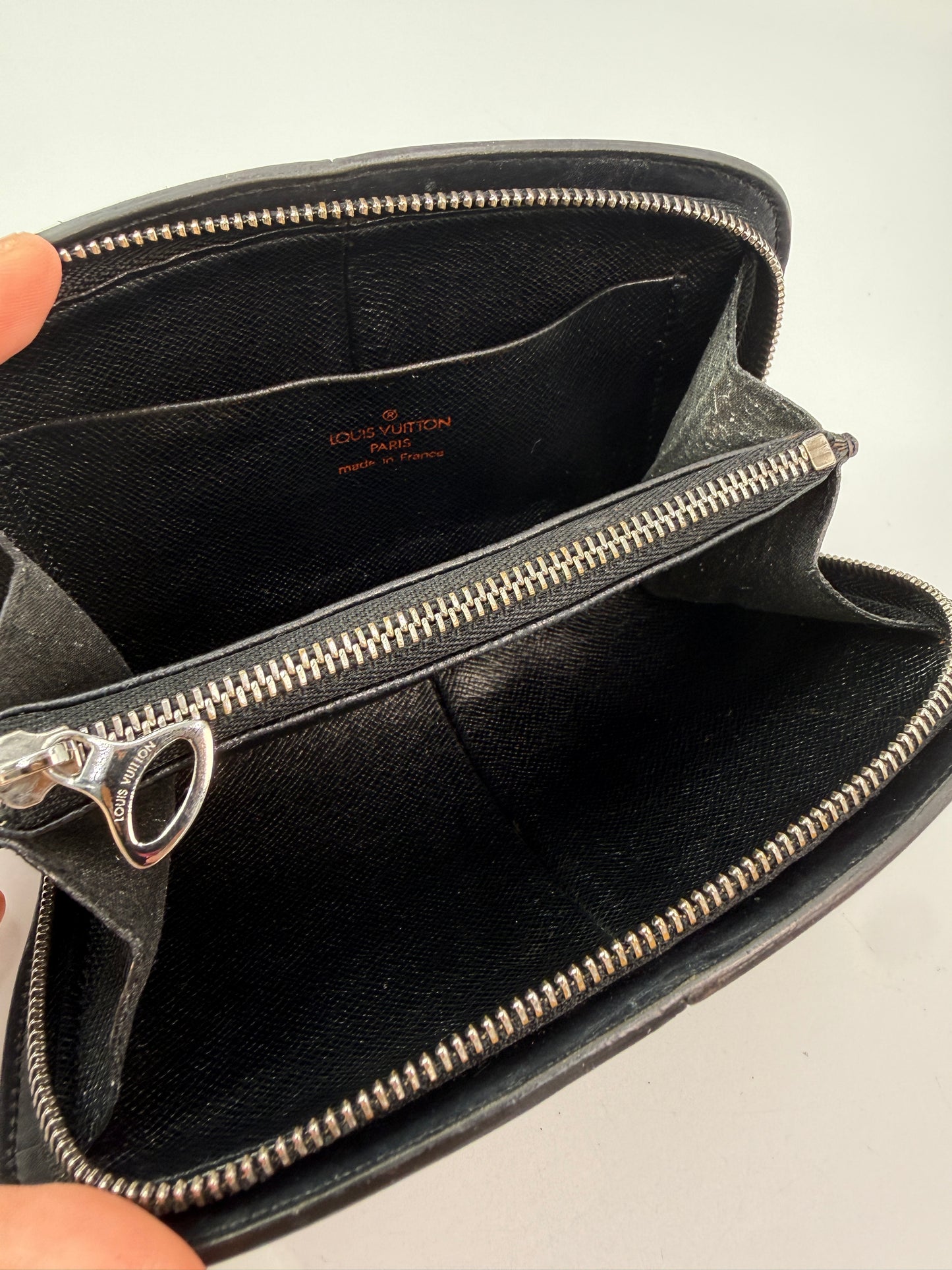 Louis Vuitton Rare Black Epi Leather Zippered Wallet