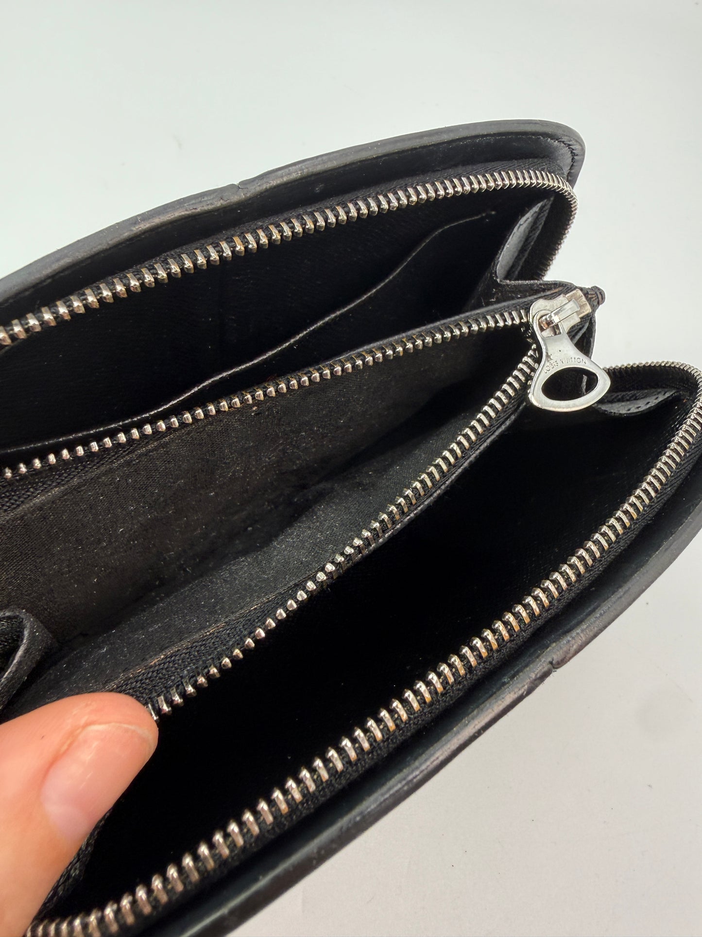 Louis Vuitton Rare Black Epi Leather Zippered Wallet