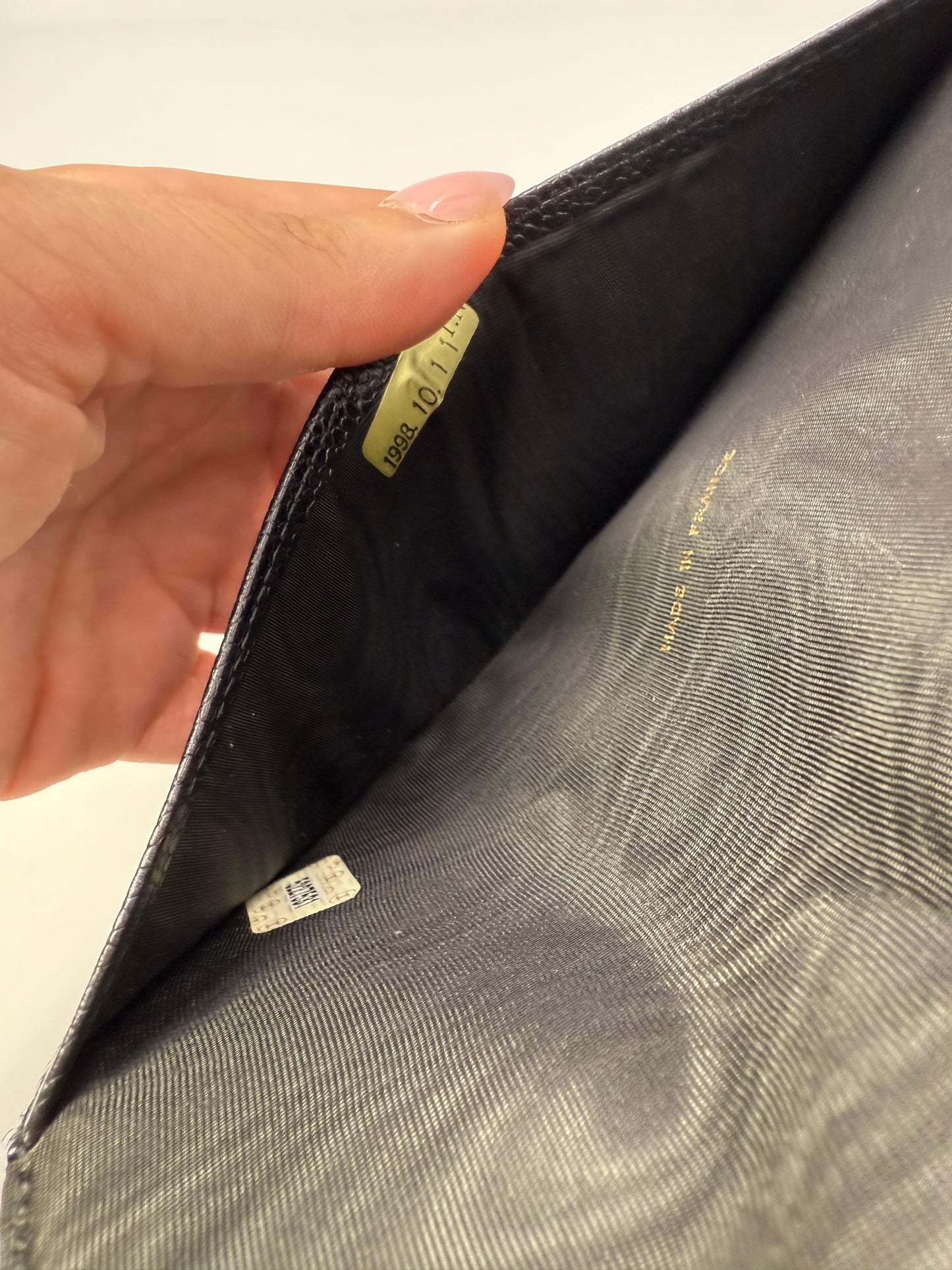 Chanel Black Caviar Agenda MM with Serial Code Sticker