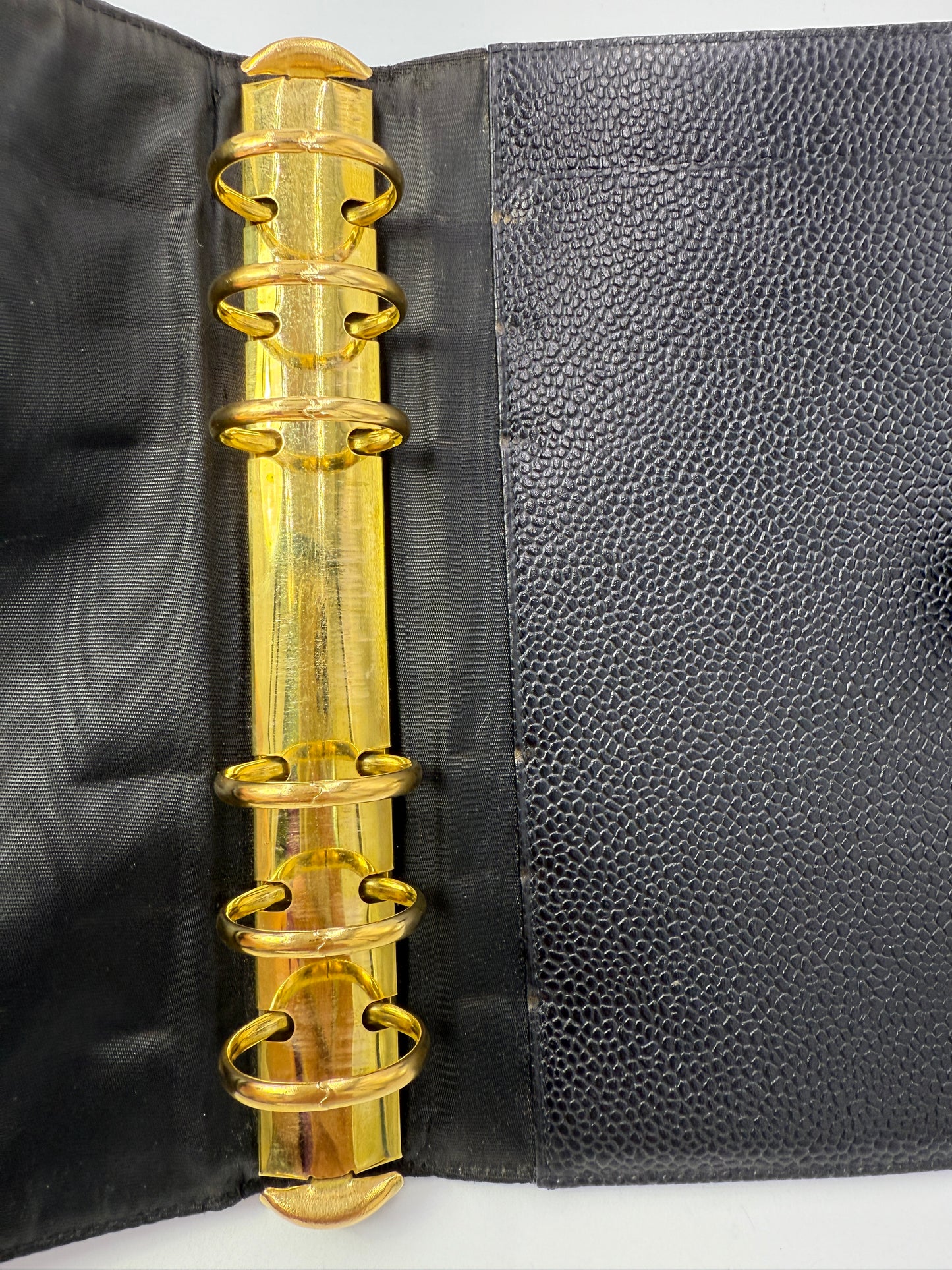 Chanel Black Caviar Agenda MM with Serial Code Sticker