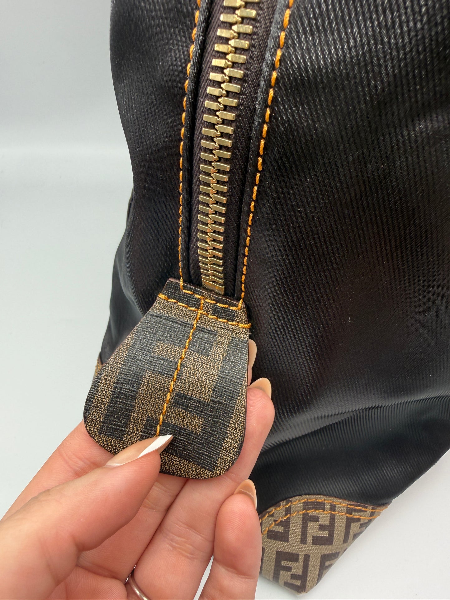 Fendi Coated Canvas Zucca Zucchino Shoulder Bag
