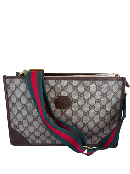 Gucci Beige Guccissima Coated Canvas Toiletry Pouch with Unbranded Strap and Organizer