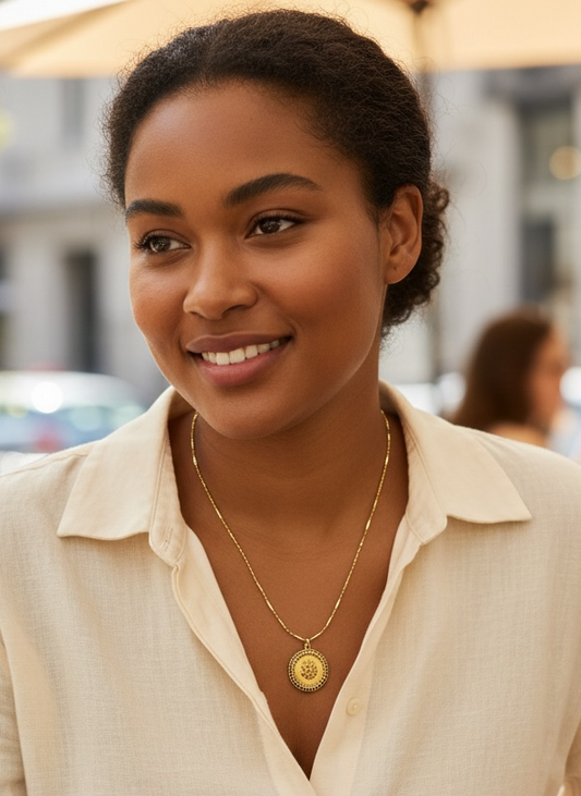 Repurposed Chanel Clover Medallion Necklace