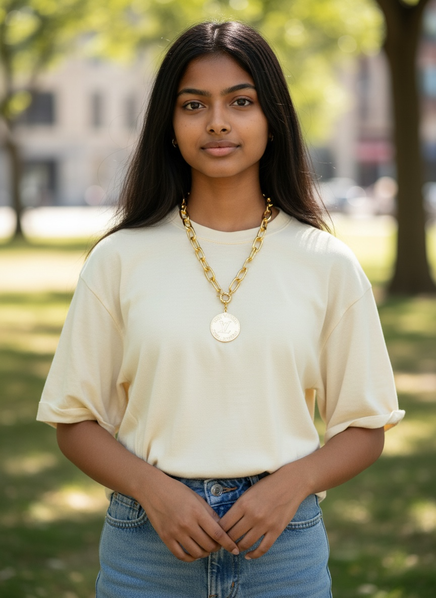 Repurposed Louis Vuitton Paris Medallion Necklace