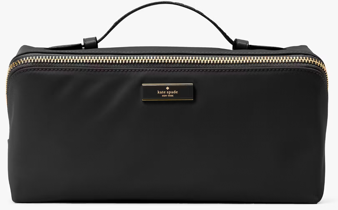 Kate Spade NWT Black Nylon Travel Cosmetic Bag